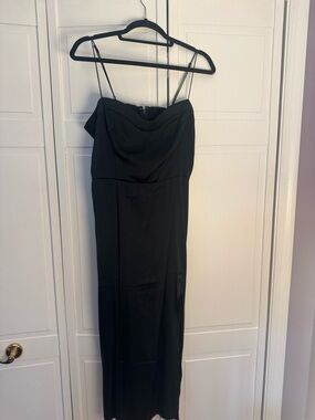 Abercrombie & Fitch Black Spaghetti-Strap Midi Dress